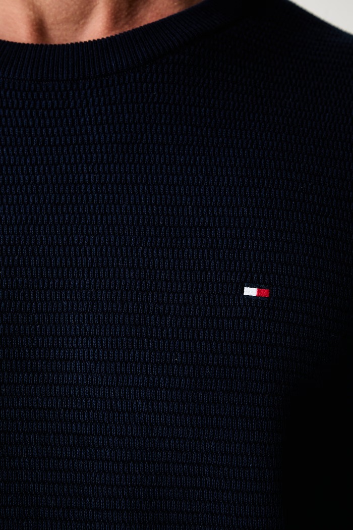 Tommy Hilfiger sweter męski bawełniany MW0MW42799 granatowy