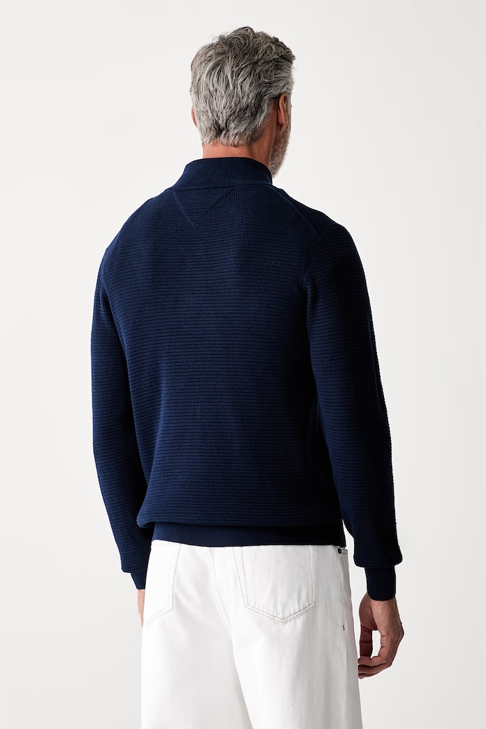 Odzież Tommy Hilfiger sweter męski bawełniany MW0MW42916 granatowy