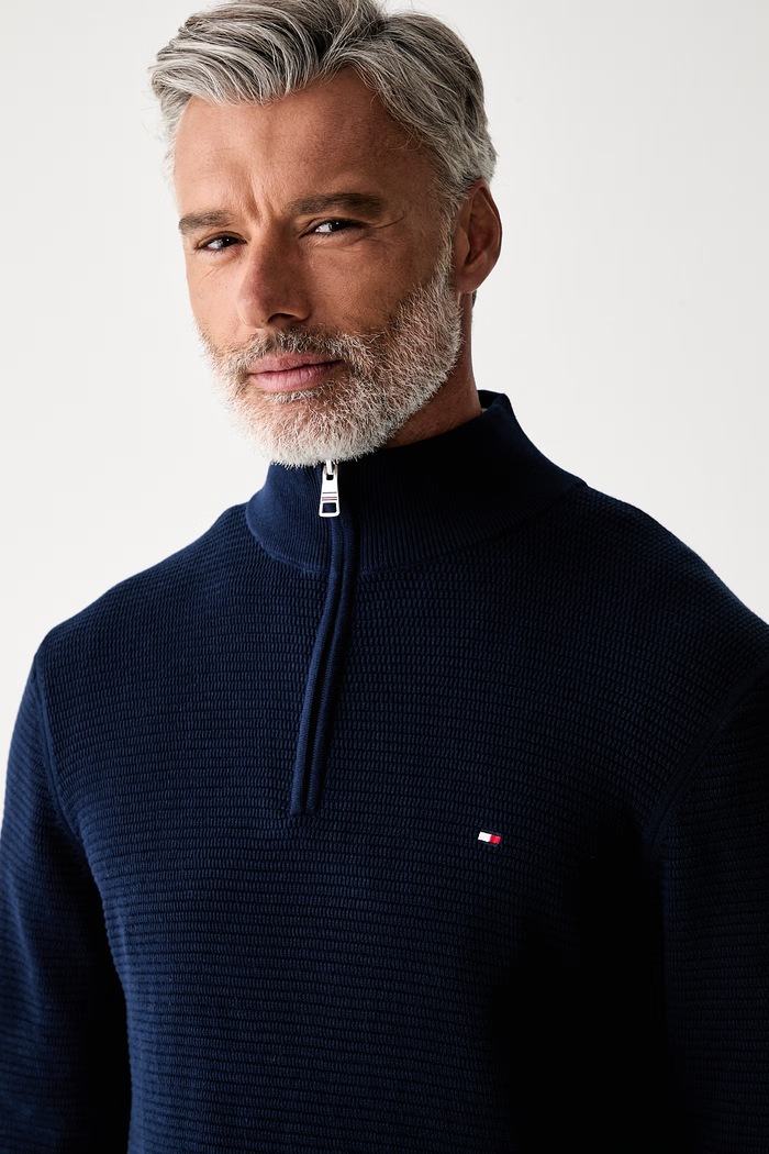 Tommy Hilfiger sweter męski bawełniany granatowy MW0MW42916