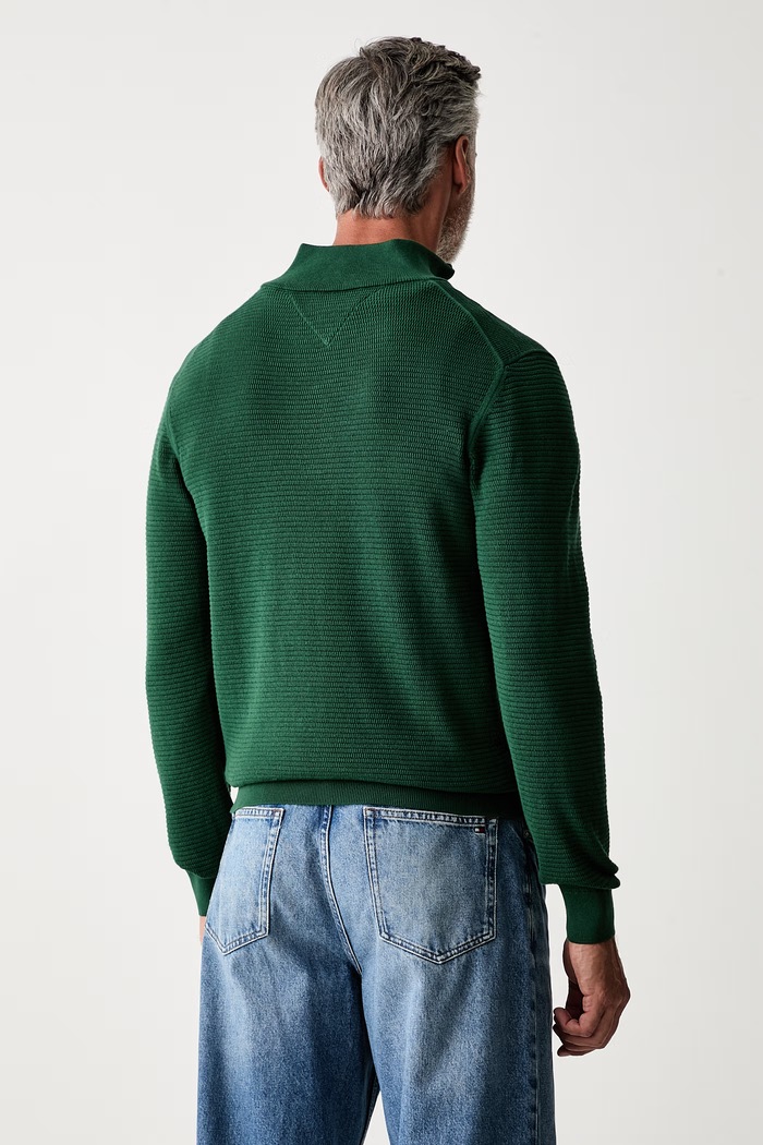 Odzież Tommy Hilfiger sweter męski bawełniany MW0MW42916 zielony