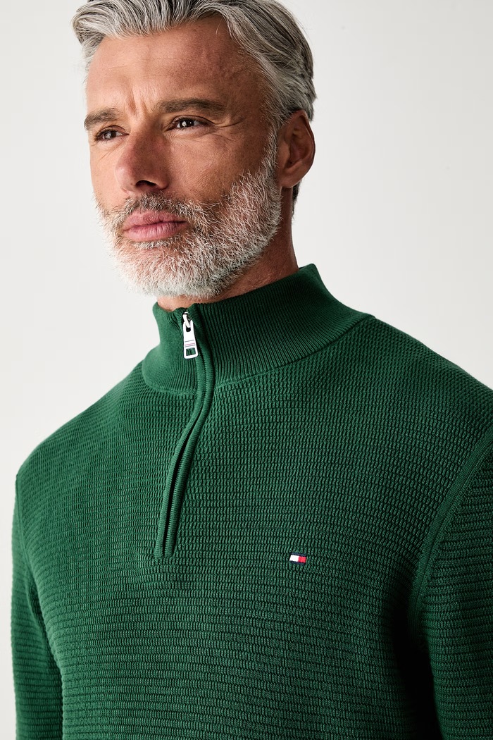 Tommy Hilfiger sweter męski bawełniany zielony MW0MW42916