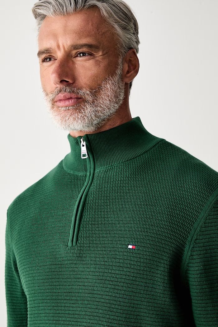 Tommy Hilfiger sweter męski bawełniany zielony MW0MW42916