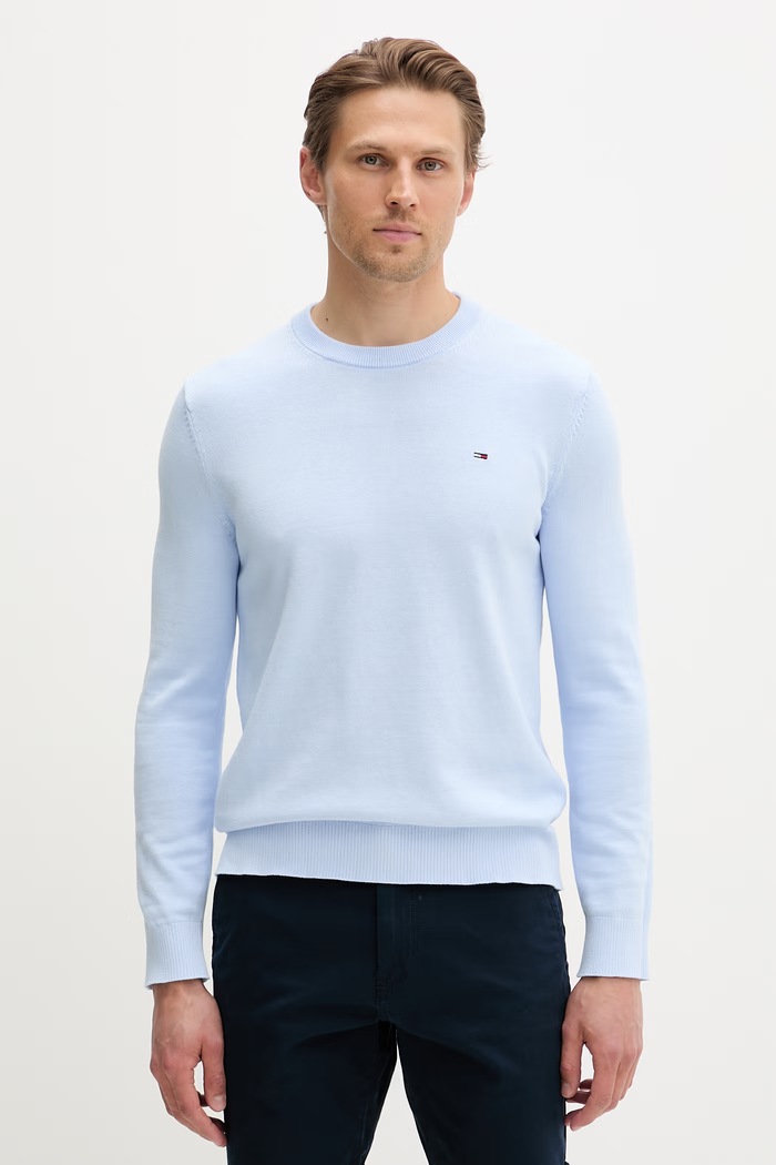 Tommy Jeans pulover pentru bărbați, din bumbac albastru DM0DM22853