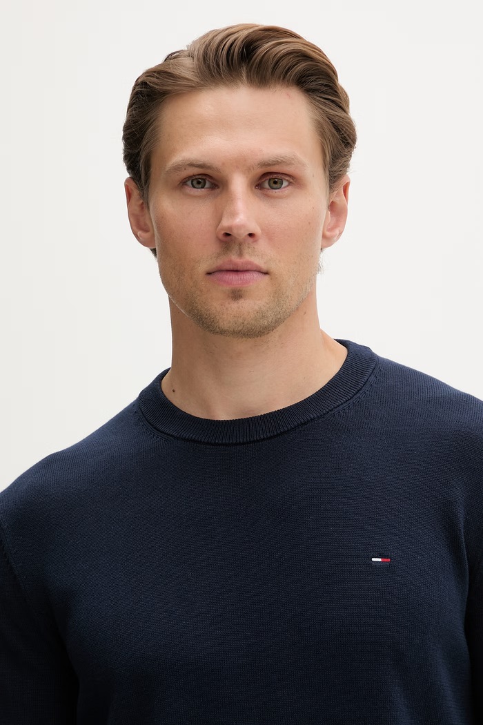 Tommy Jeans sveter pánsky bavlnený tmavomodrá DM0DM22853