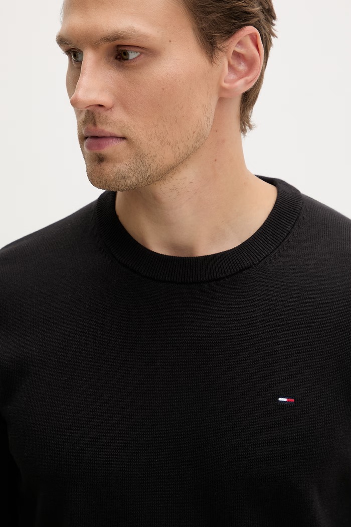 Tommy Jeans pulover pentru bărbați, din bumbac negru DM0DM22853