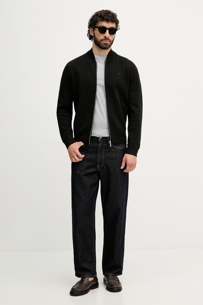 Lacoste sveter na gombíky pánsky AH1024 čierna SS26