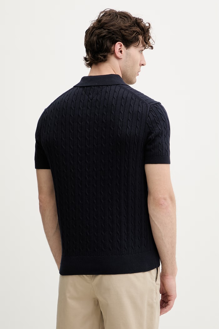 Odzież Tommy Hilfiger polo swetrowe męskie bawełniane MW0MW42788 granatowy