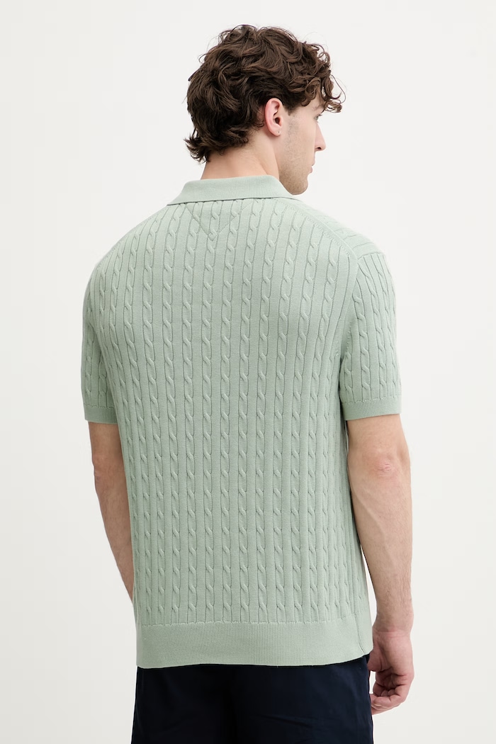 Odzież Tommy Hilfiger polo swetrowe męskie bawełniane MW0MW42788 zielony