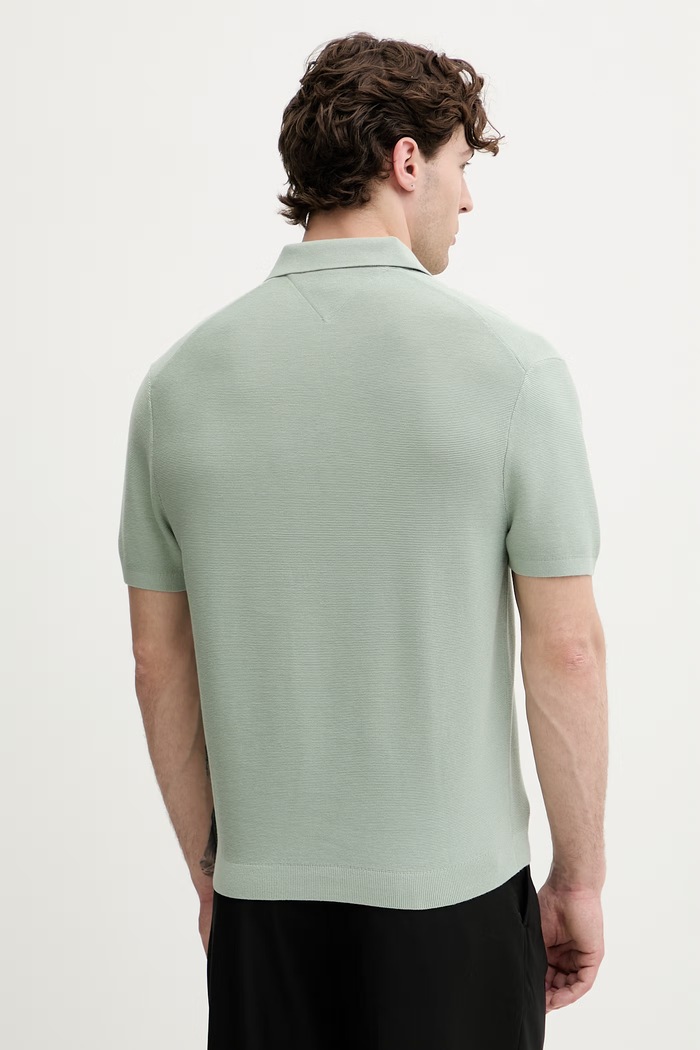Odzież Tommy Hilfiger polo swetrowe męskie bawełniane MW0MW42795 zielony
