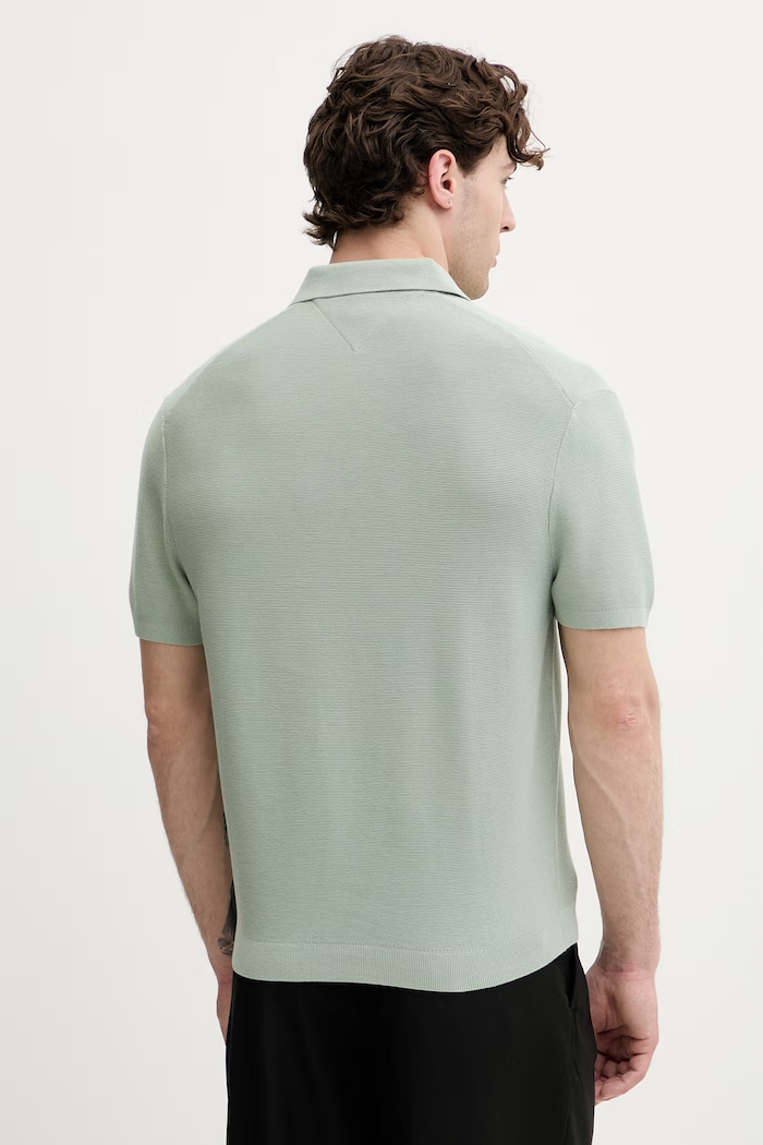 Odzież Tommy Hilfiger polo swetrowe męskie bawełniane MW0MW42795 zielony