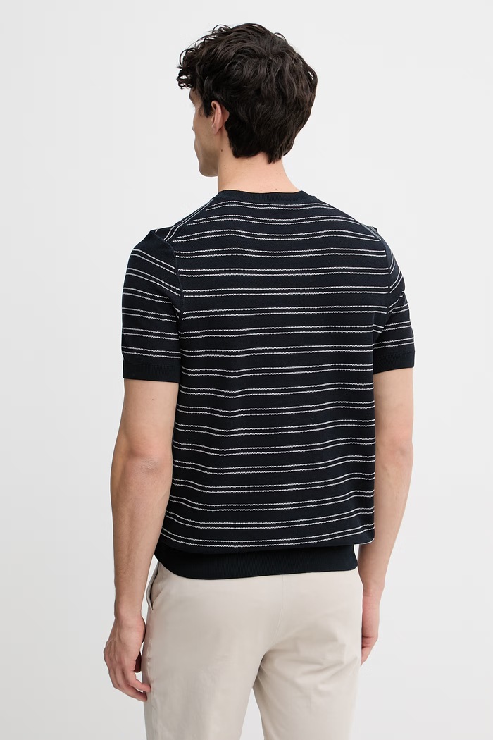 Îmbrăcăminte BOSS tricou pentru bărbați, cu bumbac Nalon 50560482 bleumarin