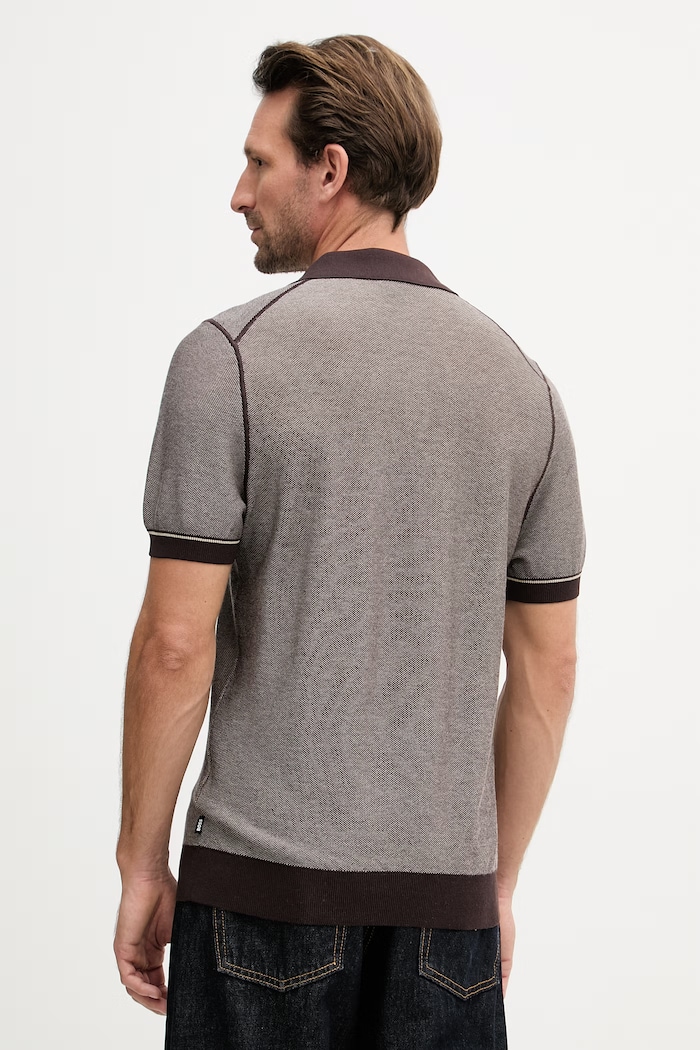 Odzież BOSS sweter męski z bawełną Narciso 50560483 brązowy