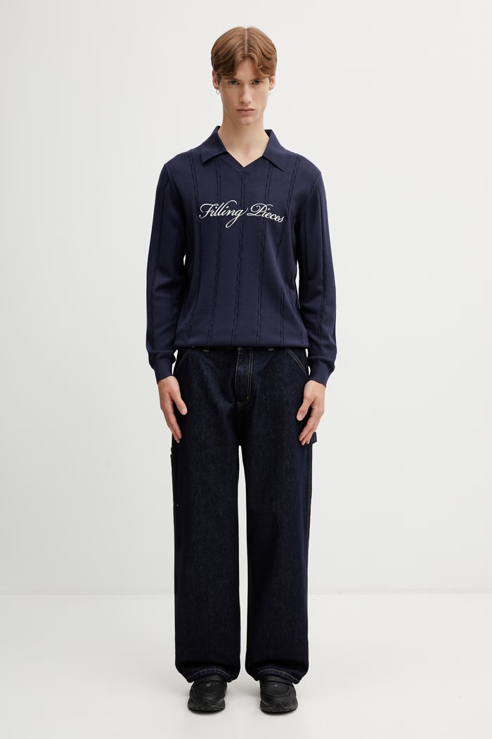 Filling Pieces Football Jersey pulover cu vâscoză bărbați 412674500148.150 bleumarin