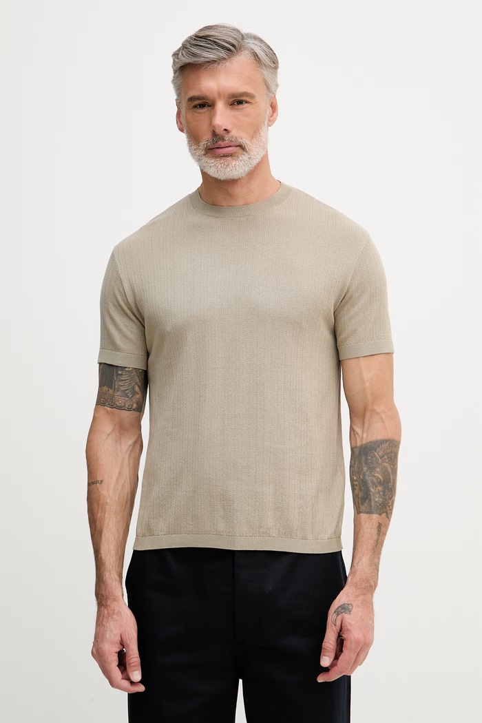 Armani Exchange tričko pánske bavlnené béžová XM002439.AF22249