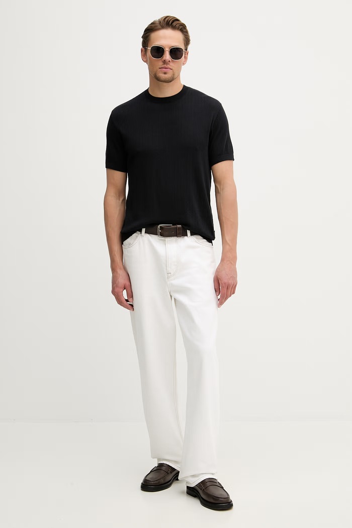 Armani Exchange tricou bărbați din bumbac XM002439.AF22249 bleumarin SS26