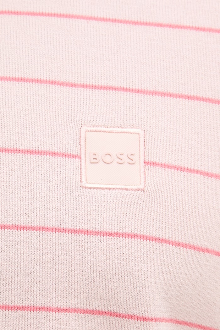 BOSS Orange T-shirt swetrowy męski z bawełną 50561004 różowy