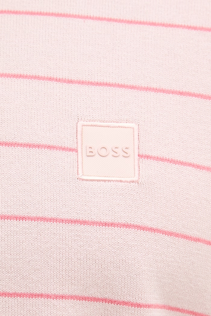 BOSS Orange T-shirt swetrowy męski z bawełną 50561004 różowy