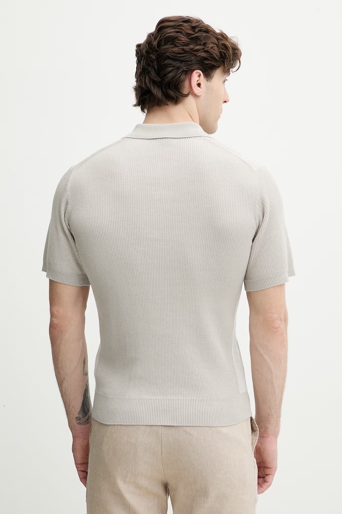Oblečení BOSS Orange svetrové polo pánské bavlněné 50561809 šedá