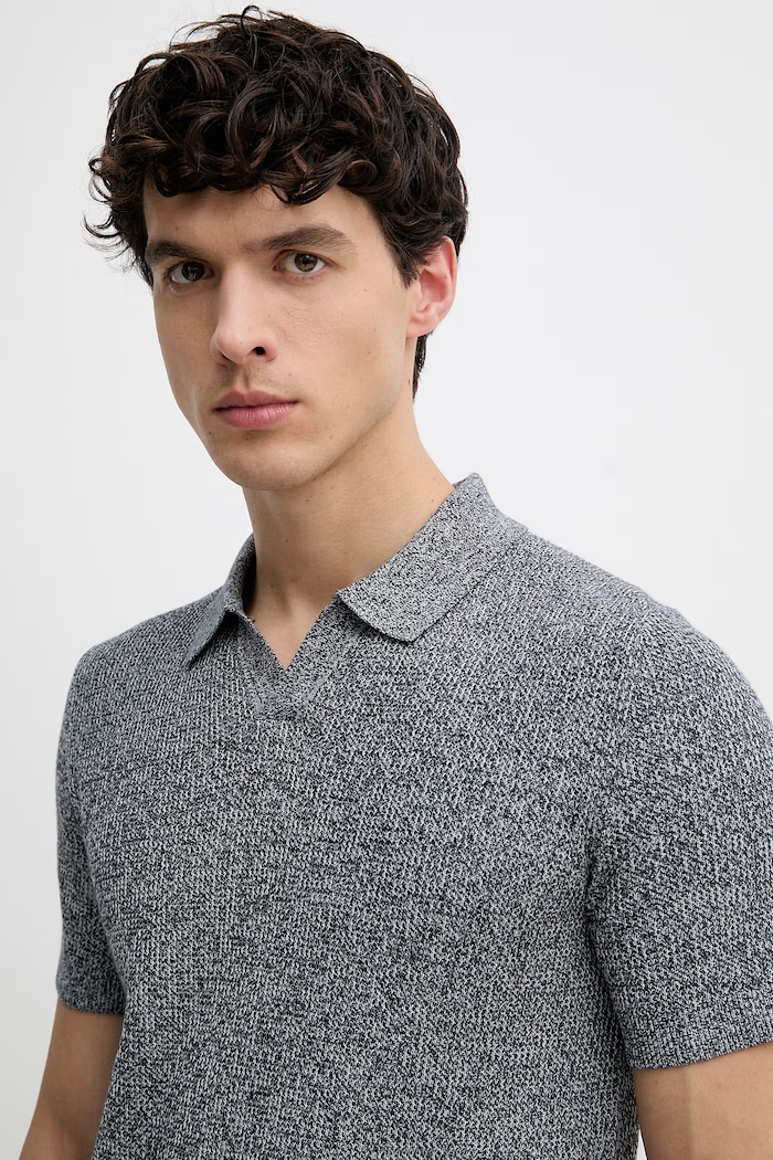 Joop! polo tricotat pentru bărbați, din bumbac bleumarin 30101601