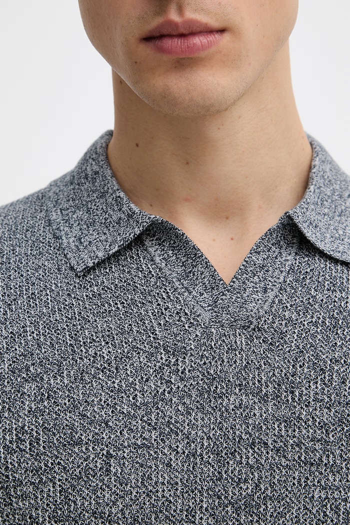 Joop! polo tricotat pentru bărbați, din bumbac 30101601 bleumarin