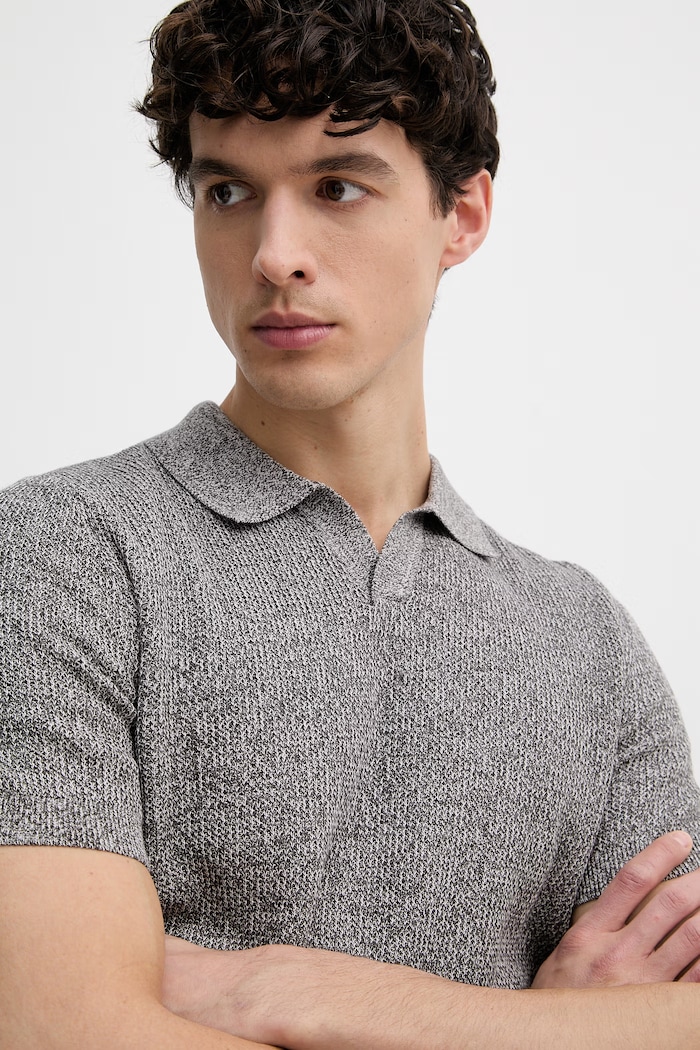 Joop! polo tricotat pentru bărbați, din bumbac gri 30101601