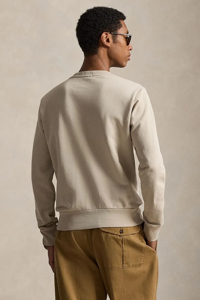 Βαμβακερή μπλούζα Polo Ralph Lauren LOOPBACK TERRY 710916689025 γκρί SS26