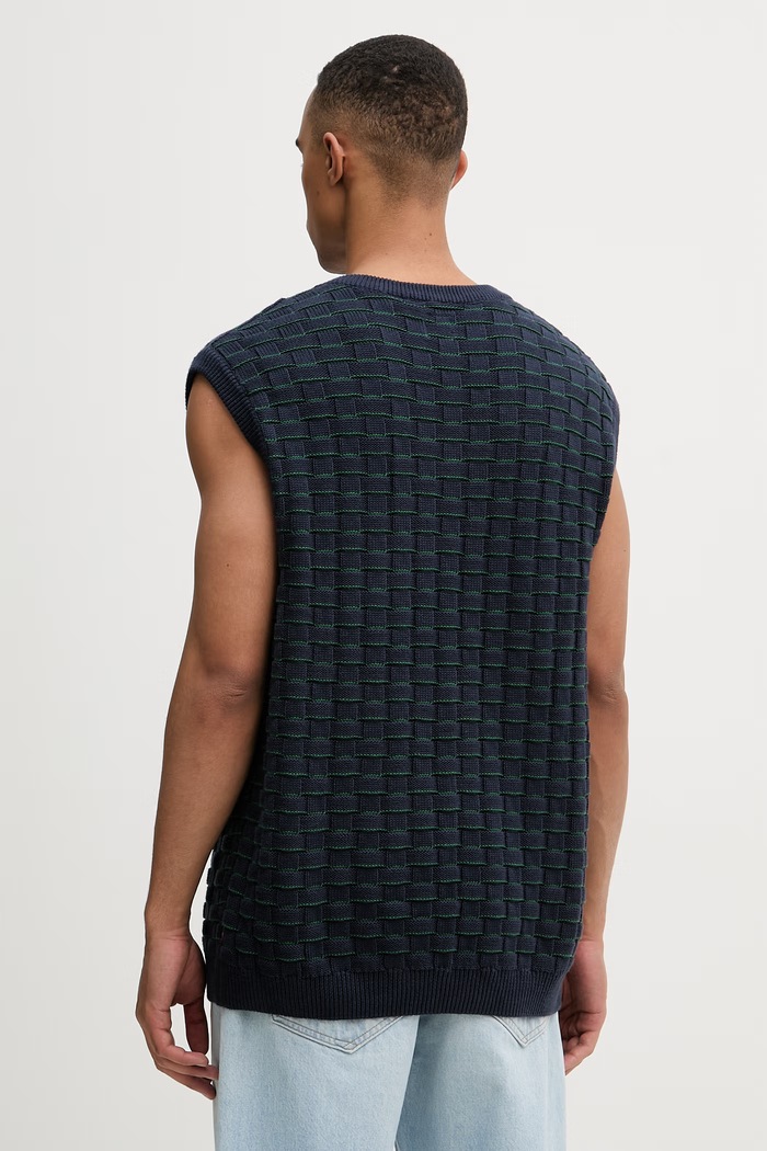 Îmbrăcăminte Levi's vestă pentru bărbați, din bumbac SKYLINE SWEATER VEST A9105 bleumarin