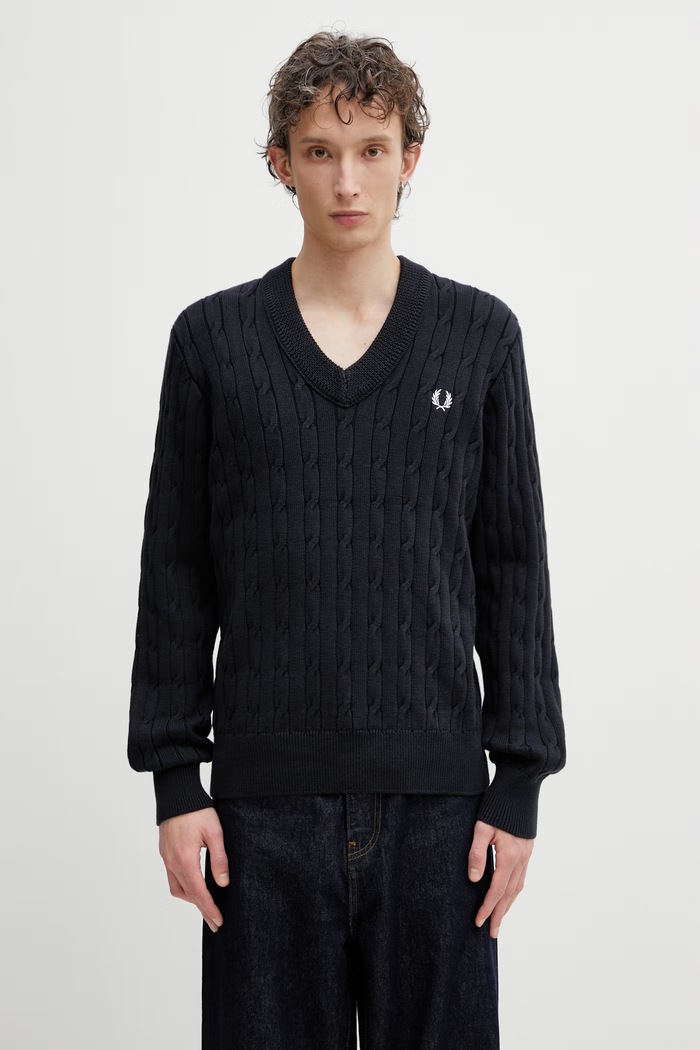 Fred Perry pulover moški mornarsko modra K2321