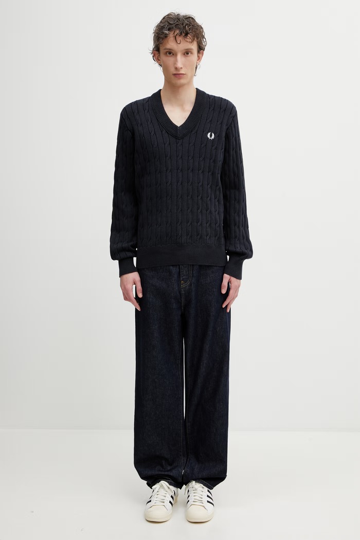 Fred Perry pulover moški K2321 mornarsko modra