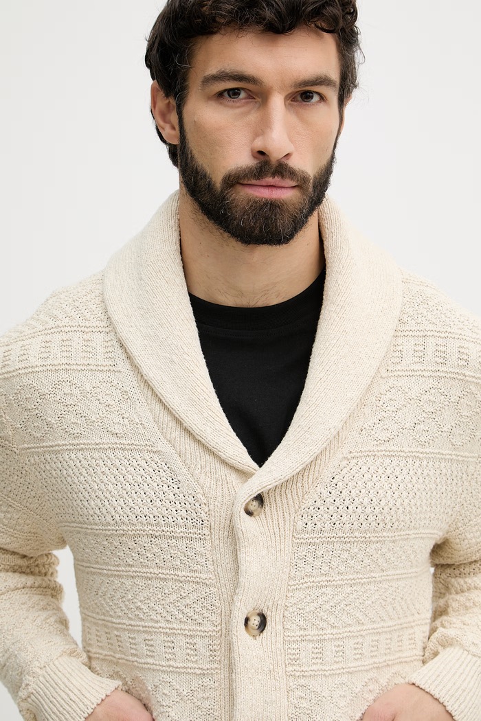 Gant cardigan da uomo beige 8060105