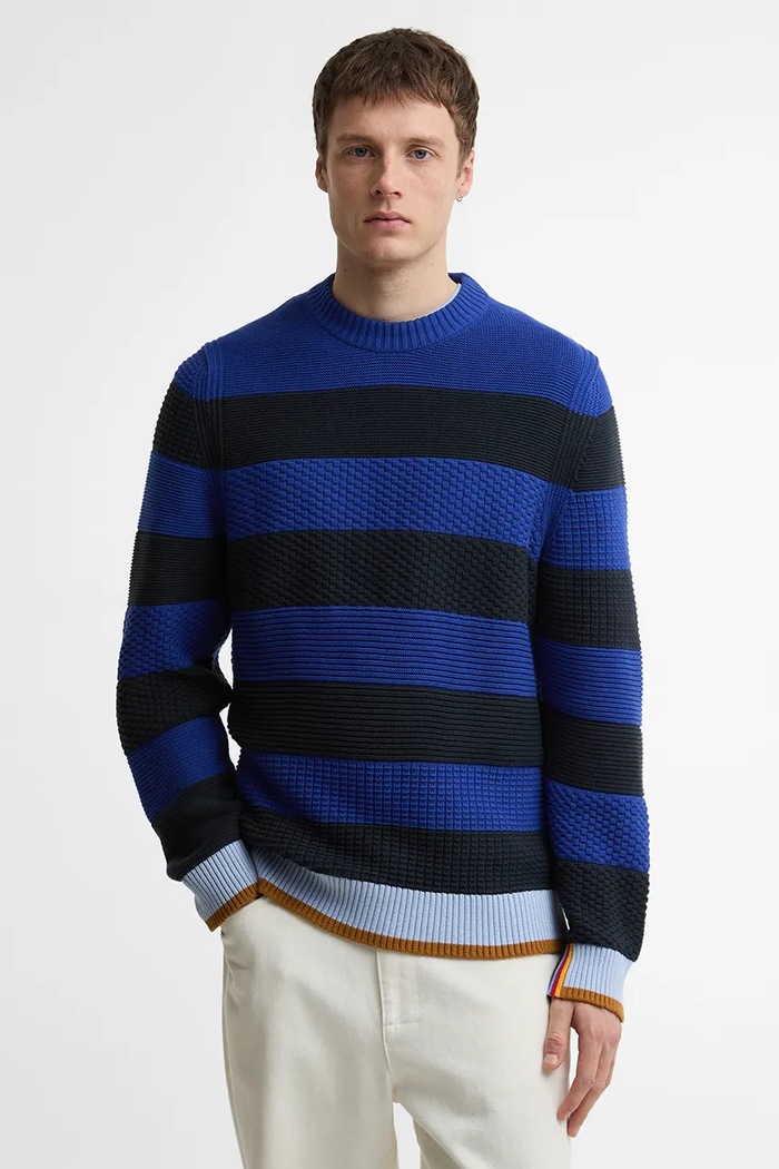 Barbour x Paul Smith Southwold pulover od pamuka za muškarce mornarsko plava MKN1724NY74