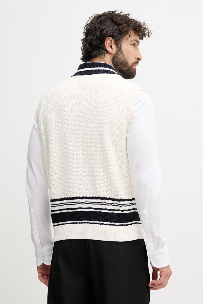 Oblečenie Tommy Hilfiger vesta pánska bavlnená MW0MW42921 béžová