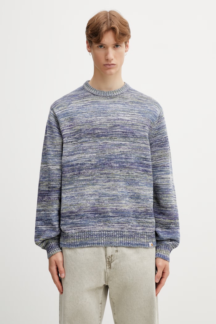 Carhartt WIP Keenan Sweater pulover din bumbac bărbătesc bleumarin I036171.3OXXX