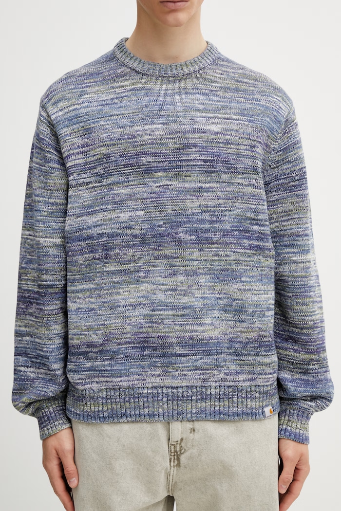 Carhartt WIP Keenan Sweater pulover din bumbac bărbătesc bleumarin I036171.3OXXX