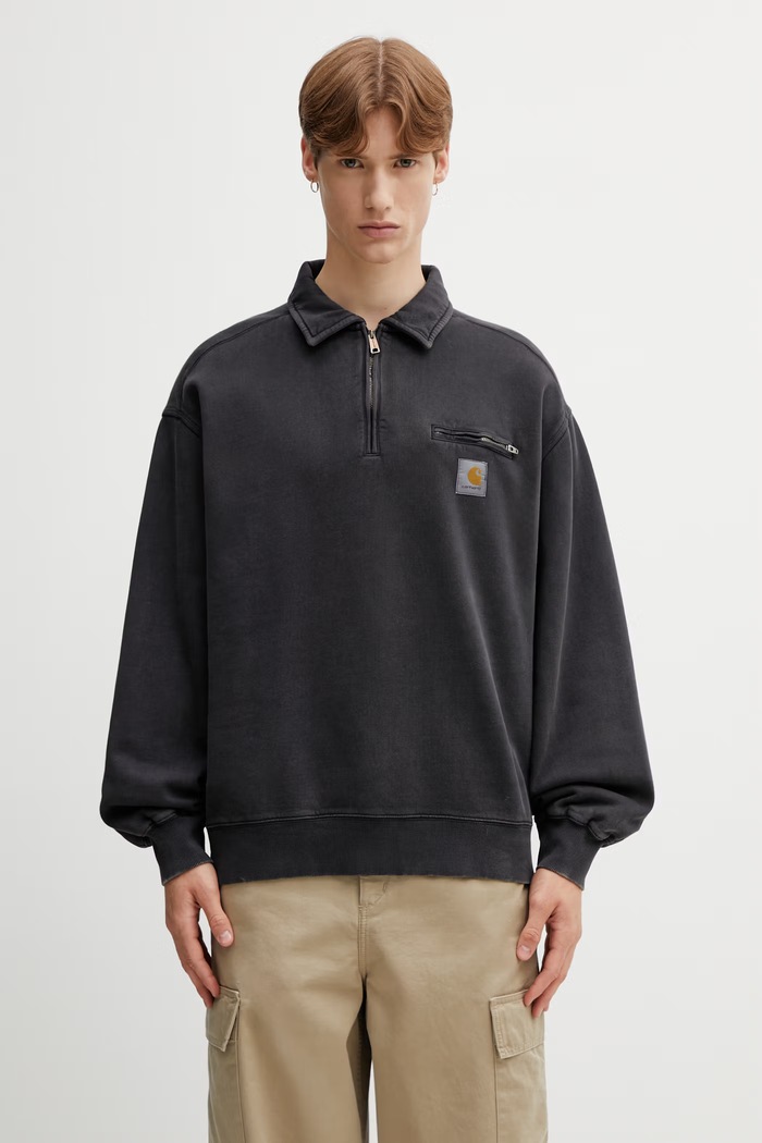 Carhartt WIP Half Zip Detroit Sweat кофта бавовняна чоловіча чорний I036350.8906