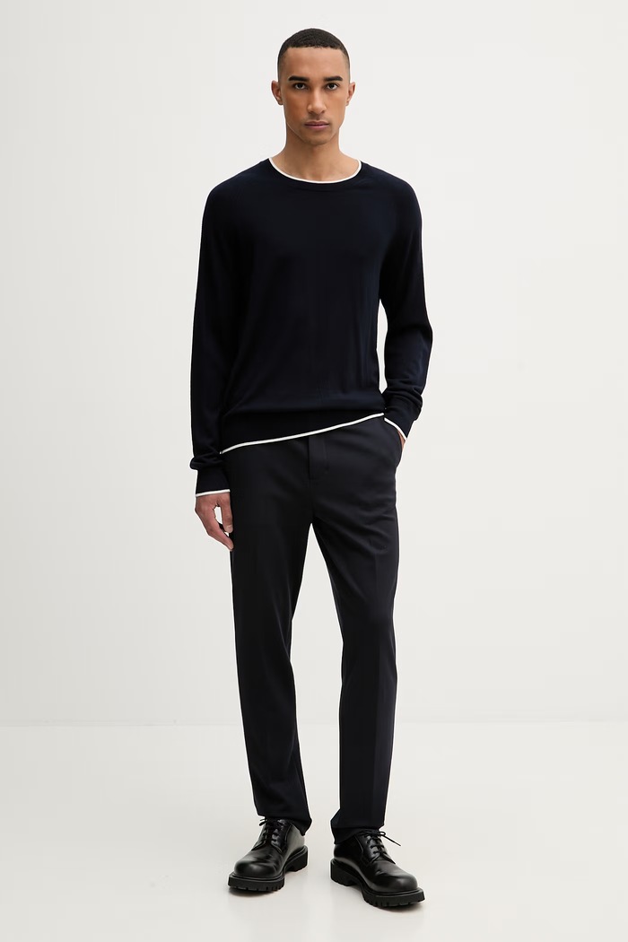 From Future pulover pentru bărbați, din lână MPR03754 bleumarin SS26