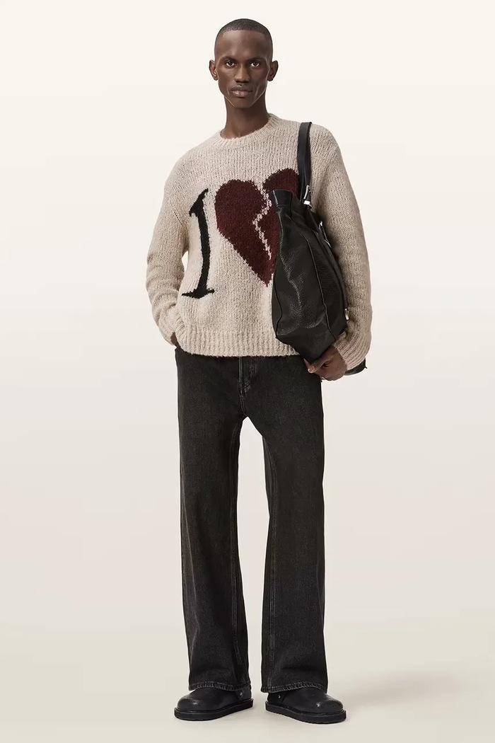 Oblečenie AllSaints sveter pánsky vlnený LOVER KNIT M009KE béžová