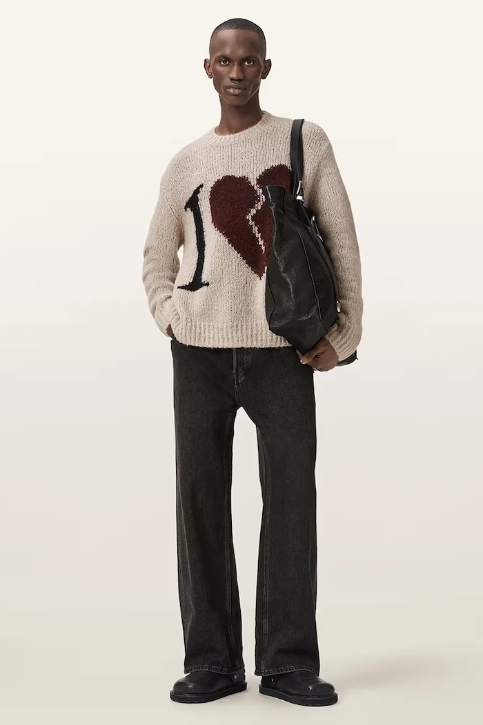 Oblečenie AllSaints sveter pánsky vlnený LOVER KNIT M009KE béžová