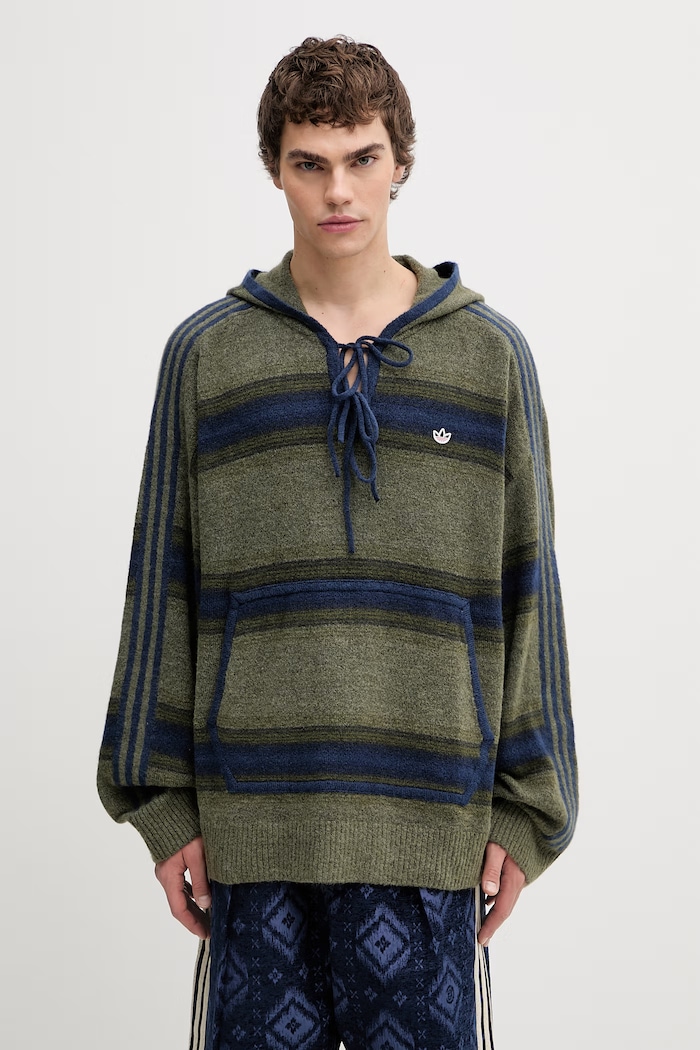 adidas Originals CLOT x adidas by Edison Chen sweter męski z dodatkiem wełny zielony KE7064