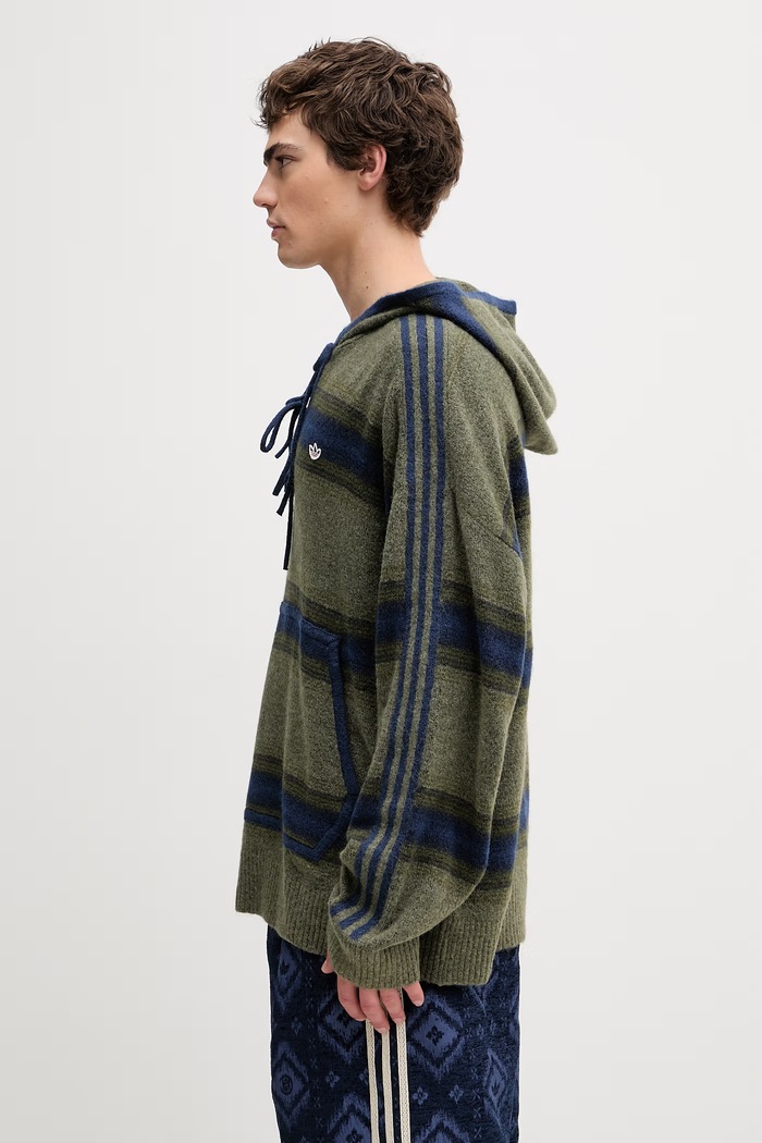 adidas Originals CLOT x adidas by Edison Chen sweter męski z dodatkiem wełny KE7064 zielony SS26