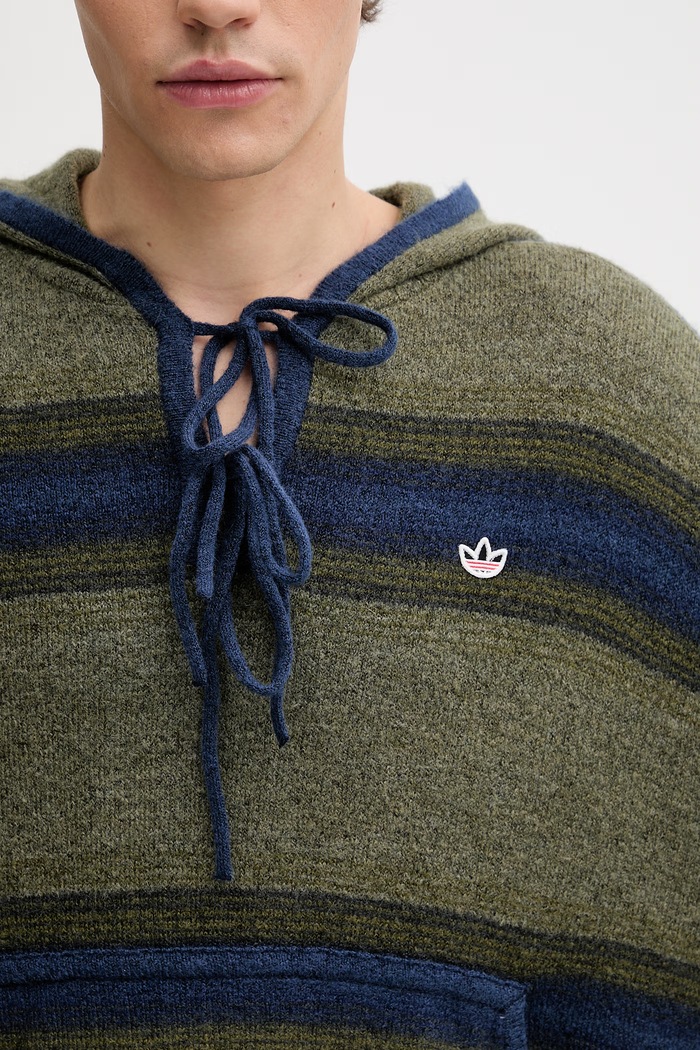 adidas Originals CLOT x adidas by Edison Chen sweter męski z dodatkiem wełny zielony KE7064