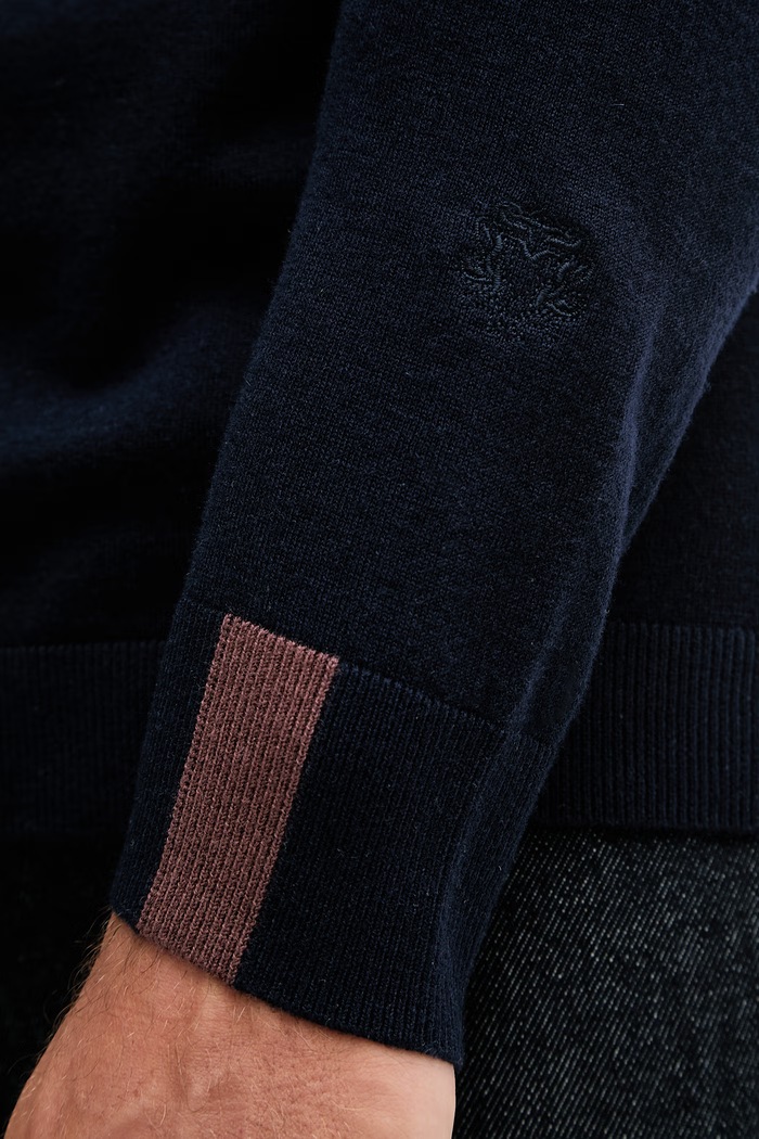 Mos Mosh sweter męski z wełną ADAM 509070 granatowy