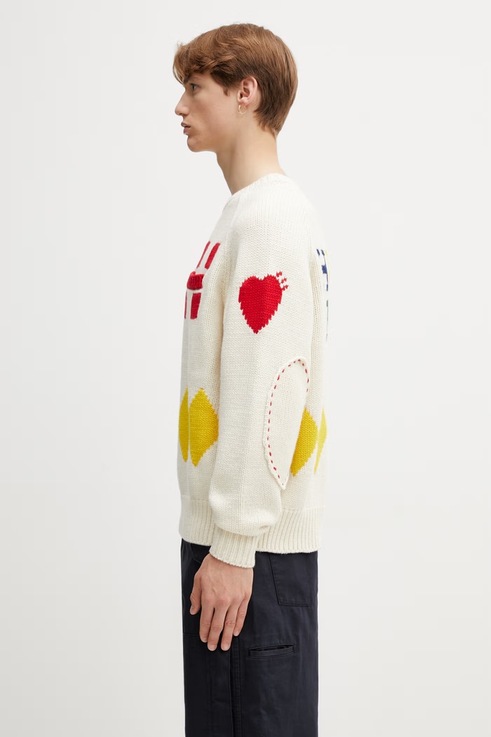 Human Made MENS KNITTED SWEATER sveter s vlnou pánsky HM31CS012 béžová SS26
