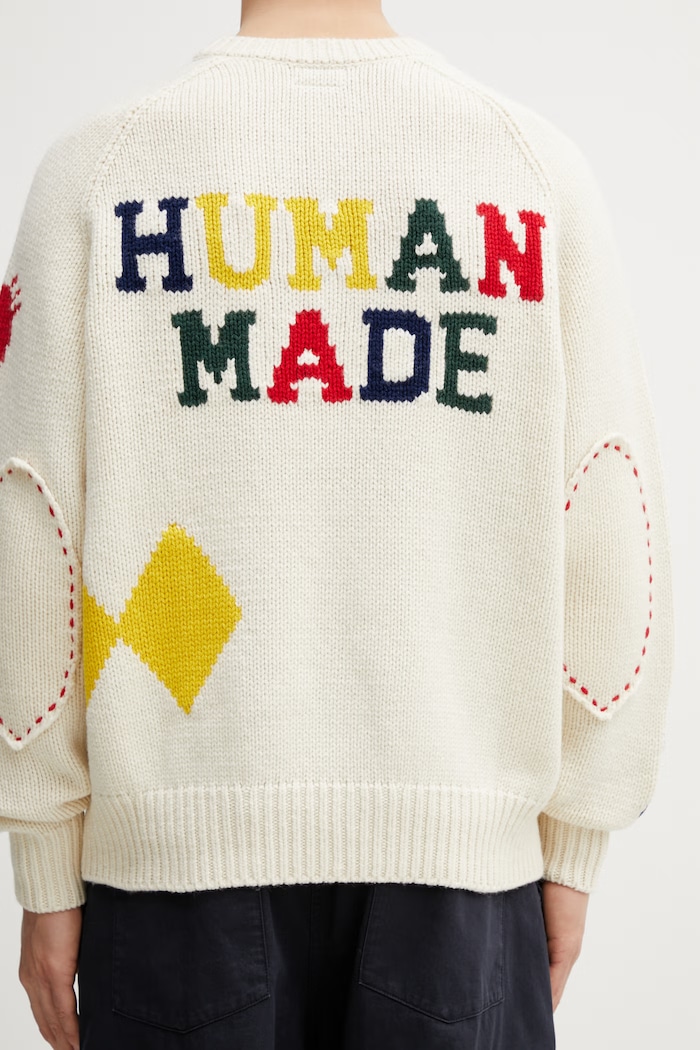 Human Made MENS KNITTED SWEATER sveter s vlnou pánsky HM31CS012 béžová