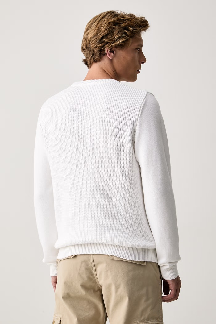 Odzież Aeronautica Militare Sweter męski bawełniany MA1571UL00940 biały