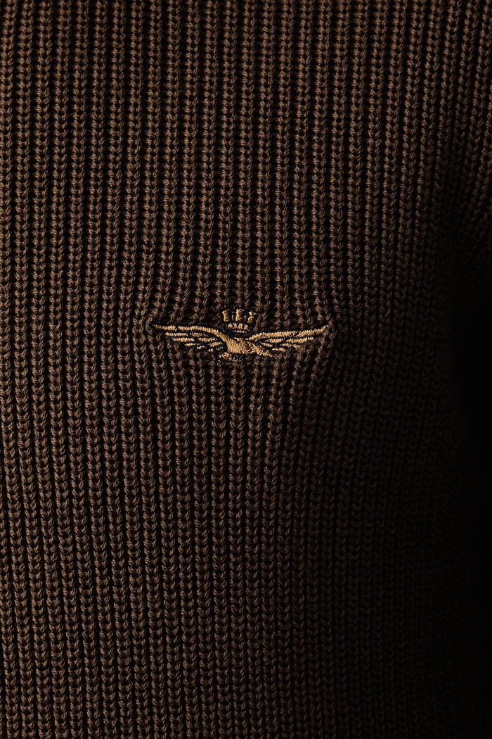 Sweter męski bawełniany Aeronautica Militare brązowy MA1571UL00940