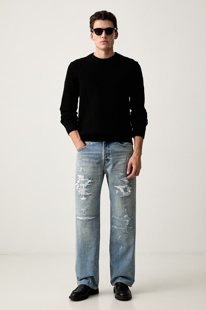 G-Star sweter męski bawełniany Honey comb structure r D27106.D631 czarny SS26