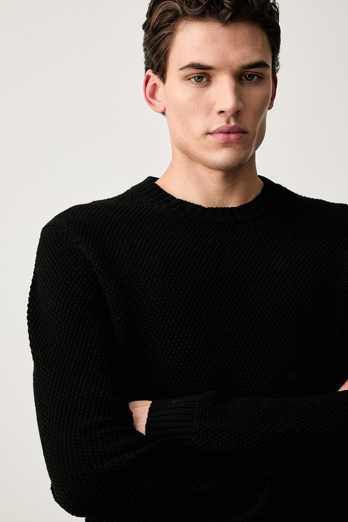 G-Star sweter męski bawełniany Honey comb structure r czarny D27106.D631
