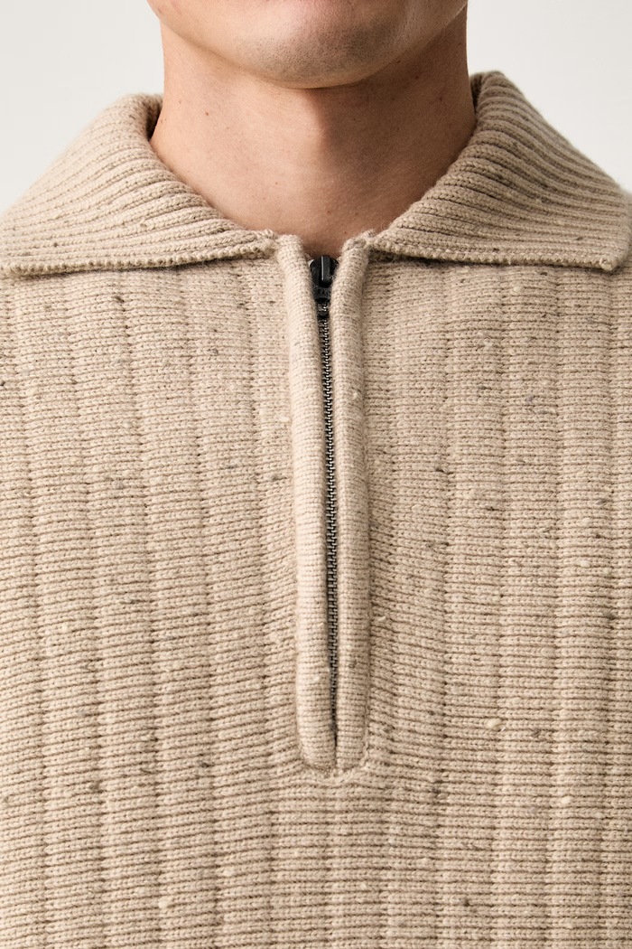 G-Star sweter męski z dodatkiem wełny Polo collar half zip D26740.D754
