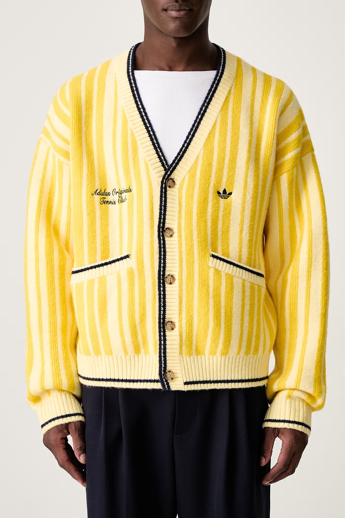 adidas Originals kardigan męski z dodatkiem wełny żółty JZ0499